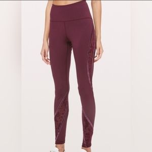 Lululemon Wunder Under High-Rise Tight Flock 28" Sz 6 Adobe Velvet Legging Pants